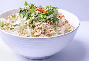 Plate of Vietnamese tasty dish. isolated on white background. photo