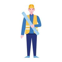 An architect illustration a professional avatar who design buildings vector