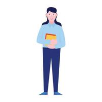 A female employee avatar secretary vector in flat style