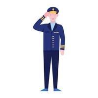 An aircraft pilot or aviator is a person who controls the flight of an aircraft flat design of pilot vector