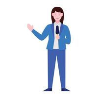 una empleada avatar secretaria vector en estilo plano