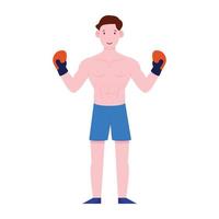 Sportsman illustration in flat vector male avatar holding football