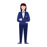 A female employee avatar secretary vector in flat style