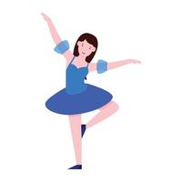 A female dancer avatar in flat vector design