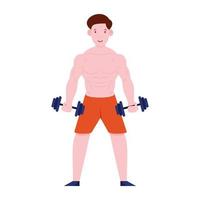 Sportsman illustration in flat vector male avatar holding football