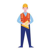 An architect illustration a professional avatar who design buildings vector