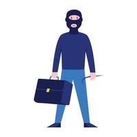 A man with face mask thief concept vector