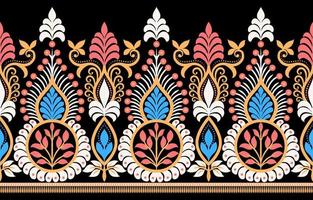 Geometric ethnic pattern seamless flower color oriental. seamless pattern. Design for fabric, curtain, background, carpet, wallpaper, clothing, wrapping, Batik, fabric Vector illustration.