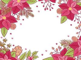 Poinsettias Christmas Background vector
