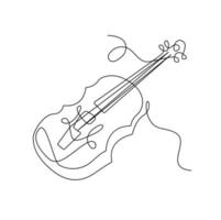 Violin in the style of one line vector