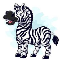 Cartoon funny zebra isolated on white background vector