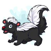 Cartoon funny skunk isolated on white background vector