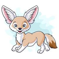 Cartoon funny fennec fox isolated on white background vector