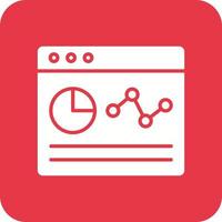 Webpage Statistics Glyph Round Corner Background Icon vector