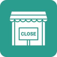 Shop Close Glyph Round Corner Background Icon vector