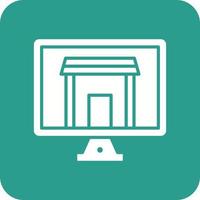 Online Store Glyph Round Corner Background Icon vector