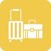 Luggage Glyph Round Corner Background Icon vector