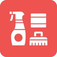 Cleaning Glyph Round Corner Background Icon vector