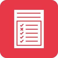 Report Card Glyph Round Corner Background Icon vector