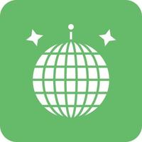 Disco Ball Glyph Round Corner Background Icon vector