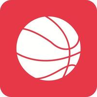 Basketball Glyph Round Corner Background Icon vector