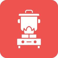 Cooking Glyph Round Corner Background Icon vector