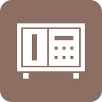 Safe Box Glyph Round Corner Background Icon vector