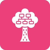 Ancestry Glyph Round Corner Background Icon vector
