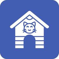 Pet House Glyph Round Corner Background Icon vector