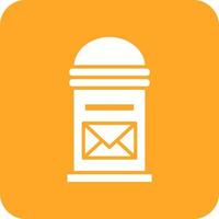 Mailbox Glyph Round Corner Background Icon vector