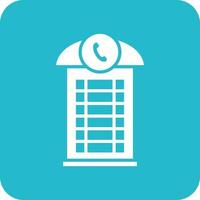 Phone Booth Glyph Round Corner Background Icon vector