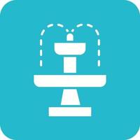 Fountain Glyph Round Corner Background Icon vector