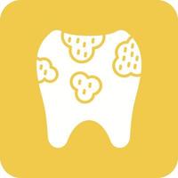 Tooth Decayed Glyph Round Corner Background Icon vector