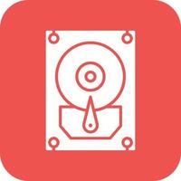 Hard Disk Glyph Round Corner Background Icon vector