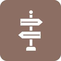 Street Sign Glyph Round Corner Background Icon vector