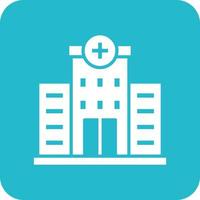 Hospital Glyph Round Corner Background Icon vector