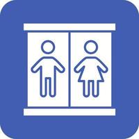 Restroom Glyph Round Corner Background Icon vector