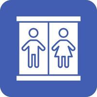 Restroom Glyph Round Corner Background Icon vector