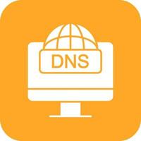 DNS Glyph Round Corner Background Icon vector