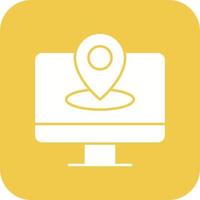 IP Address Glyph Round Corner Background Icon vector