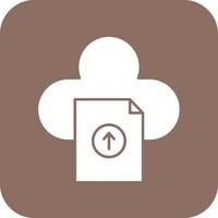Upload File Glyph Round Corner Background Icon vector