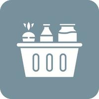 Groceries Glyph Round Corner Background Icon vector