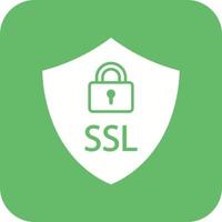 SSL Glyph Round Corner Background Icon vector