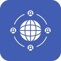 User Connection Glyph Round Corner Background Icon vector