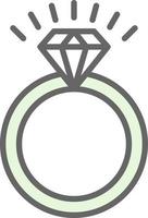 Wedding Ring Vector Icon Design