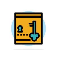 Safe Locker Lock Key Abstract Circle Background Flat color Icon vector