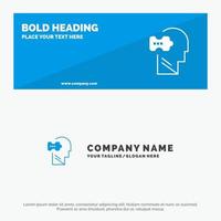 Logic Mind Problem Solving SOlid Icon Website Banner and Business Logo Template vector