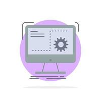 Command computer function process progress Flat Color Icon Vector