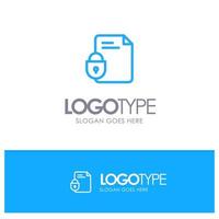 File Document Lock Security Internet Blue outLine Logo with place for tagline vector