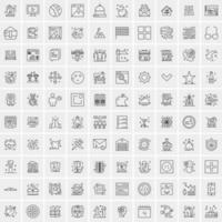 100 iconos de negocios para web y material impreso vector